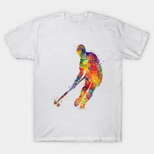 Boy Field Hockey Player Silhouette T-Shirt